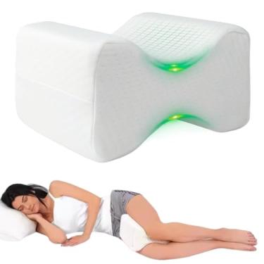 Imagem de Travesseiro de Joelhos - JADEVIC - e Pernas com Espuma PREMIUM de Memória NASA Almofada para Gravidez e Panturrilhas 25x20x15cm Alivia Dores na Lombar Ciática Alinhamento Natural durante o Sono
