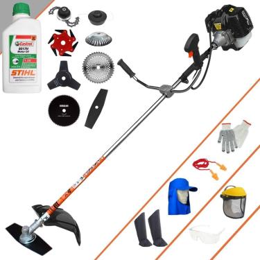 Imagem de Roçadeira Multifuncional Terra GRH520 À Gasolina 52cc 2,5HP Ideal Para Todos os Tipos de Trabalhos Com 8 Opções de Cortes + EPI + ÓLEO STIHL 2 Tempos