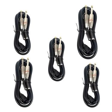 Imagem de Kit 5 Cabo P10 Mono X P2 Stereo  MXT 1.8 Metros Ouro