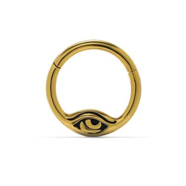 Imagem de PUNKYOUTH Piercing de nariz de septo 16 G, argola clicker de aço cirúrgico 316L, joia articulada para nariz, hélice, torre, tragus, estilo alternativo, punk gótico, brincos de 8 mm de diâmetro