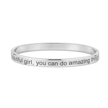 Imagem de Pulseira feminina com versículo da Bíblia cristã, pulseira oval de aço inoxidável banhado a ouro 18 K, joia de fé inspiradora, presente para mãe, filha, irmã amiga, Medium, Aço inoxidável, Sem Pedra