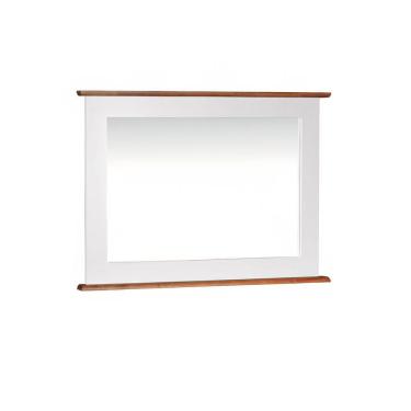 Imagem de Espelheira para Banheiro Retangular Dália 3060-80 Linz Móveis - Branco/Imbuia Glazer