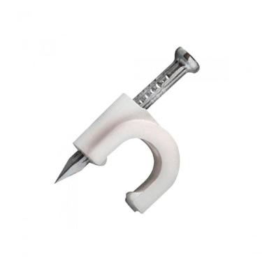 Imagem de Fixa Fio/ Cabo Rg6 8mm Branco Com Prego De Aco Pacote...