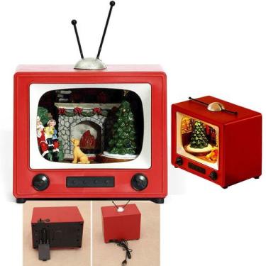 Imagem de Enfeite Televisao Natal Natalino Papai Noel Arvore Som Led Musica Deco