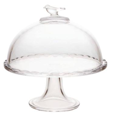 Imagem de Prato para Bolo Queijo Cristal Bird 19x19x19cm Wolff