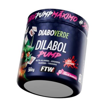 Imagem de FTW Diabo Verde Dilabol Pump 300g, Pré-Treino em Pó com Beta-Alanina, Arginina, Taurina, Tirosina, Zinco e Cromo, Sem Cafeína, Suplemento Alimentar (300g | Sabor Bala de Framboesa)