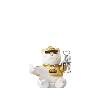 Imagem de Suporte de vinho para armazenamento de vinho Fortune Cat Wine Rack decorações de refrigerador de vinho ornamentos sala de estar suporte de TV armário lateral de jantar rack de vinho bancada