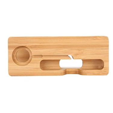 Imagem de ZJchao Organizador de Estação de Carregamento, Estação de Carregamento de Laptop de de Bambu de de Mesa 5,4 X 2,1 X 2,3 pol. para Relógio de Celular Suporte Carregável Portátil