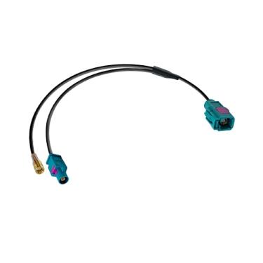 Imagem de POBADY Fakra Z Fêmea para Fakra Z Macho para SMB Fêmea Cabo Divisor Adaptador RG174 30cm/12in Compatível com Dab Carro Caminhão SUV Rádio Receptor Estéreo Sintonizador