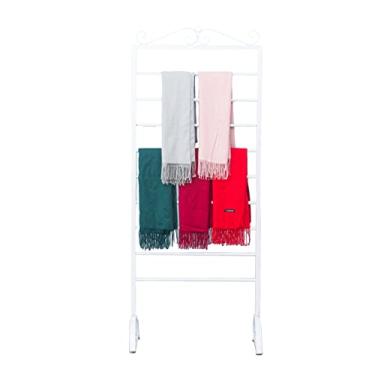 Imagem de Prateleira para papel de presente, organizadores de fitas artesanais e suporte de armazenamento suporte de exibição de 9 camadas com haste removível, prateleira moderna para cachecóis de chão de 170