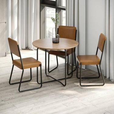 Imagem de Conjunto 2 Cadeiras de Jantar Next Tecido Revest Sintético Est.Preta -