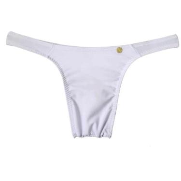 Imagem de Calcinha Fio Dental para Mulher Trans Branca Lisa - Almah Fashion, M
