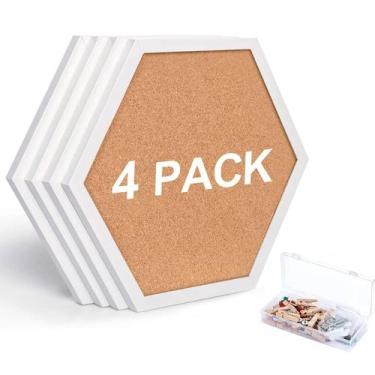 Imagem de Quadro de avisos em cortiça SVOPY Hexagon White Small com acessório