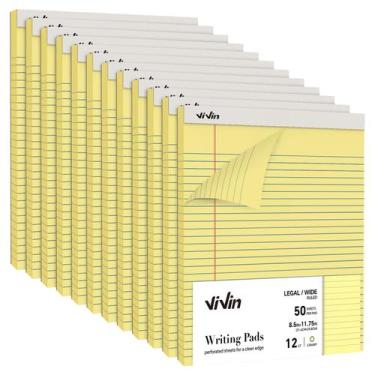 Imagem de Legal Pads ViVin, 21,6 x 27,9 cm de largura, Ruled, pacote com 12, 600