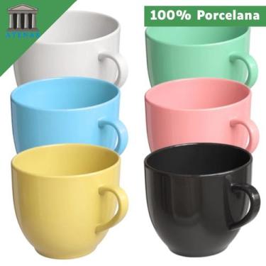 Imagem de ogo 6 Xicaras de Café Chá Porcelana 170 ml sem pires Rosa Amarela Bran