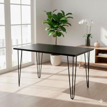 Imagem de Mesa Industrial 1285cm X 75cm Hairpin Legs Preto Tx