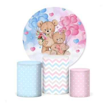 Imagem de Painel De Festa E Capa Cilindro Decoração Subli Chá Revelaçã