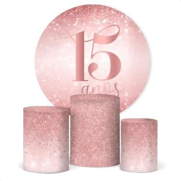 Imagem de Painel De Festa E Capa Cilindro Decoração Sub 15 Anos Glitte