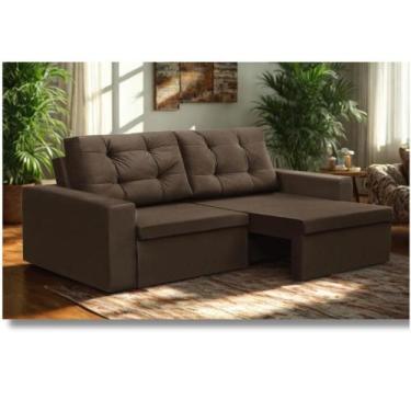 Imagem de Sofá Retrátil 2 Lugares 1,80m Lara Suede Mirra Decor, Marrom