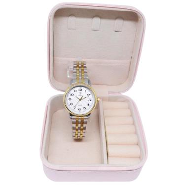 Imagem de Relógio Tuguir Feminino Ref: Tg30375 Bicolor Estojo Porta Jóias