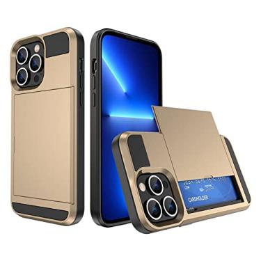 Imagem de Bolsa de cartão de crédito deslizante capa de telefone para iPhone 14 13 12 11 Pro Max XR XS Max 13Pro 14 Plus 11 Capa rígida para PC, T13, para iphone 11
