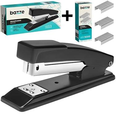 Imagem de Grampeador Profissional Aço Resistente 13cm 20 Folhas Escritório Casa Escola Grampos 26/6 Grande Capacidade