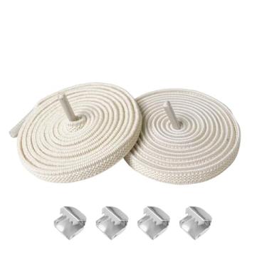 Imagem de Cadarços elásticos para tênis - Cordas de sapato elásticas planas de 8 mm, sem amarrar, cadarços para adultos, Bege, 100cm