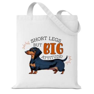 Imagem de Linda sacola de lona Dachshund Dachshund Presente para amantes de Dachshund Bolsa de ombro reutilizável para compras, trabalho, viagens