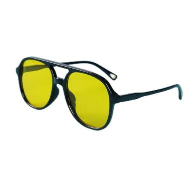 Imagem de Óculos de sol polarizados, aviadores quadrados clássicos modernos vintage, Amarelo