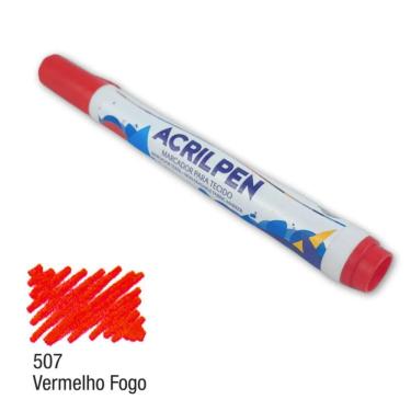 Imagem de Caneta Marcador Para Tecido Acrilpen Vermelho Fogo