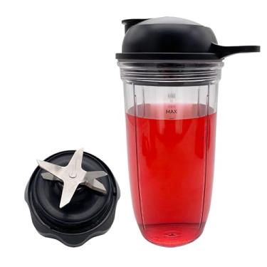 Imagem de Combo de liquidificador de substituição, lâmina extratora de torção fácil com copo de 680 g com tampa para usar, compatível com o combo de liquidificador NutriBullet NBF10500/ NBF70500/ZNBF30400Z