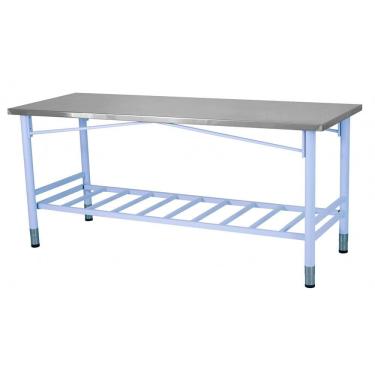 Imagem de Mesa de Manipulação Benfati Inox 430 150X60CM Pés Pintados Paneleiro Gradeado TB 2" 313GR