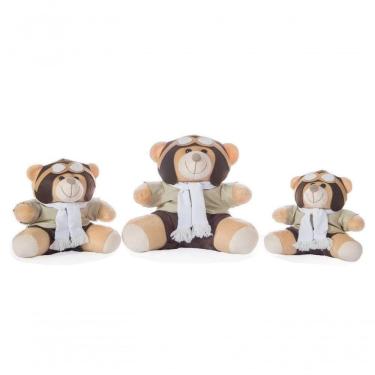 Imagem de Urso Pelúcia Aviador Branco 3 Un