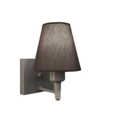 Imagem de Arandela Quadrada Md-2034 Cinza Cúpula Em Tecido Cone Cinza Escuro - Bivolt