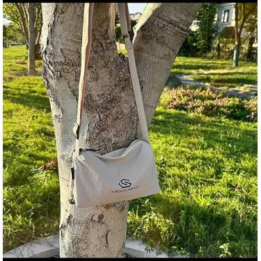 Imagem de Bolsa transversal de nylon de grande capacidade – Bolsa de ombro quadrada leve para estilo casual ao ar livre, Bege, Medium, Mochila casual
