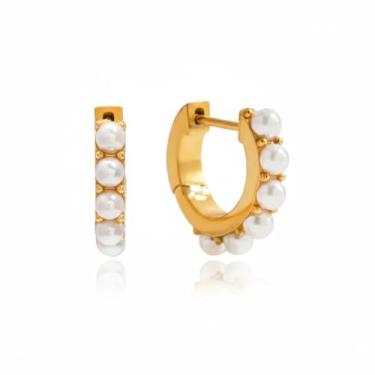 Imagem de Brincos de argola femininos de cartilagem turquesa Boho - Brincos de argola pequenos redondos de aço inoxidável com pedras preciosas naturais com contas Tragus Huggie Hoops, punhos banhados a ouro 18