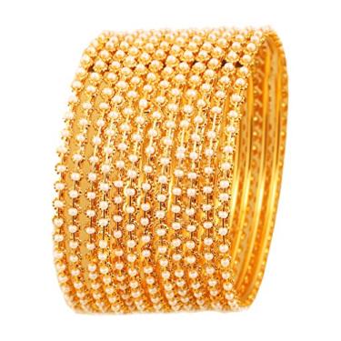 Imagem de Nova coleção de pingentes de pérola Touchstone. Bracelete de joia indiana Bollywood, tradicional e exclusivo, fino, com pérolas falsas. Tom dourado antigo para mulheres. Dourado