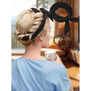 Imagem de Ferramenta de estilo preguiçosa: um item essencial para viagens, use-a antes de dormir e acorde com um lindo cabelo encaracolado. Preto