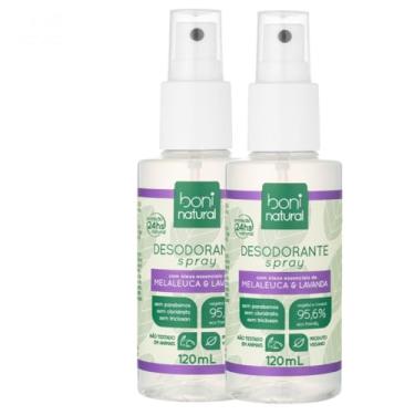 Imagem de KIT 2 DESODORANTE MELALEUCA E LAVANDA SPRAY SEM ALUMINIO BONI NATURAL 120ML
