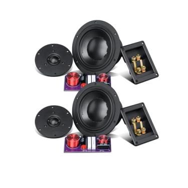 Imagem de Kit de driver de alto-falante HiVi‑Swans D6 — Woofer Kapton de 76 mm + Tweeter de fibra alemão, XO de fase correta — (apenas drivers; compartimento necessário)