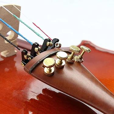 Imagem de Afinadores finos de violino para violino, 4 peças de acessórios musicais de substituição de ajustador de cordas de metal