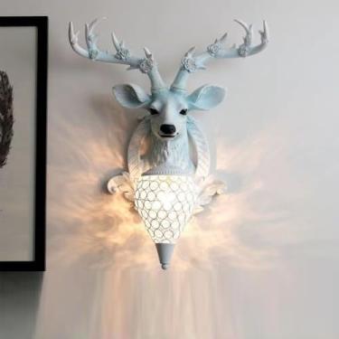Imagem de Luminária de parede LED estilo veado, contemporânea, para sala de estar, quarto, escritório, casa de campo, hotel, quarto infantil, corredor, decoração artística (Estilo 35)