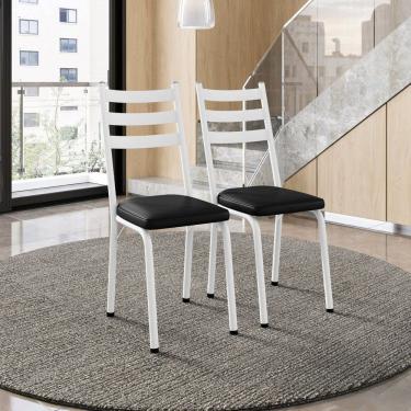 Imagem de Conjunto Com 2 Cadeiras Para Cozinha Europa Branco- Preto