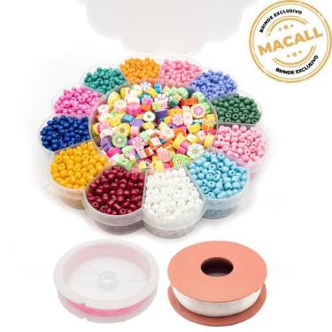 Imagem de Kit Miçanga Pulseira Colar Choker 2500pçs Infantil  Bijuteria - Macall