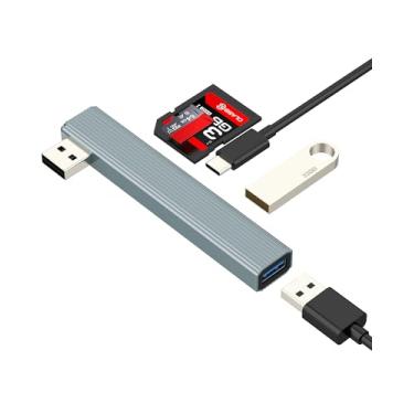 Imagem de Hub USB divisor de leitor de cartão SD (5 em 1) micro SD TF OTG 3.0 extensor de carregador estação de ancoragem multiportas laptop PC adaptador de computador conversor de energia sincronização de