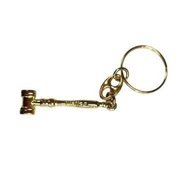 Imagem de Chaveiro Martelo da Justiça Dourado Pequeno - 25 Unidades - no-brand