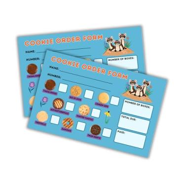 Imagem de Scout Cookie Formulário de pedido pacote com 50 unidades 21,6 x 28 cm 8 sabores originais Flyers para 2026 Black Footed Ferret Troop Number Re Order Thank You Contact (Variação estilo 2)