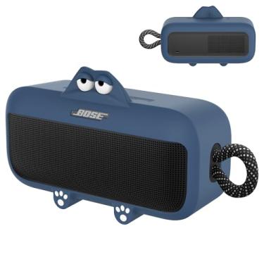 Imagem de Capa de silicone para alto-falante Bluetooth portátil Bose SoundLink Plus, capa protetora macia e fofa contra arranhões e quedas, compatível apenas com Bose SoundLink Plus com recorte preciso (azul