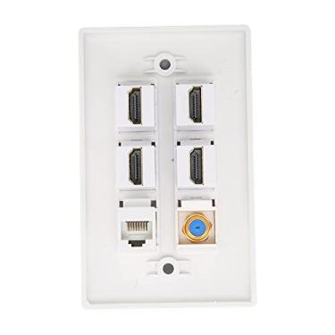 Imagem de 6 Portas HD Interface Multimídia CAT6 TV F Head Ethernet Painel de Saída de Placa de Parede para Home Office
