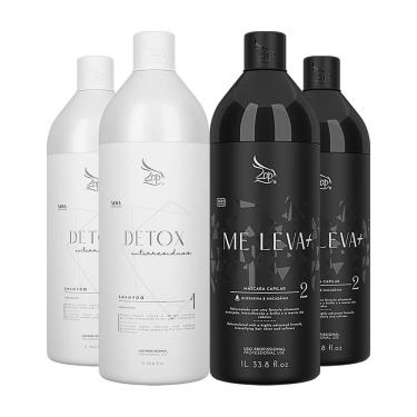 Imagem de Kit 2 Escovas Progressivas Me Leva Black + 2 Shampoos Detox 1 Litro